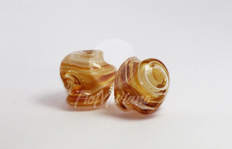 Carambola G - Âmbar e Branco com Cristal