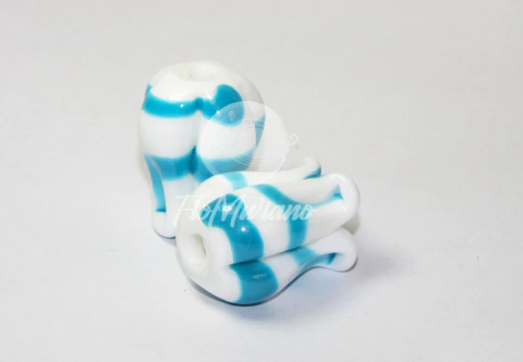 Tulipa GG - Branco com Azul Turquesa