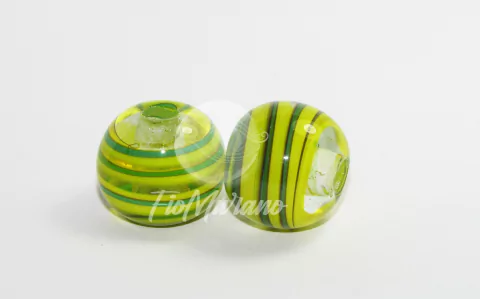 Bola G - Cristal com Verde Bandeira e Amarelo Leitoso