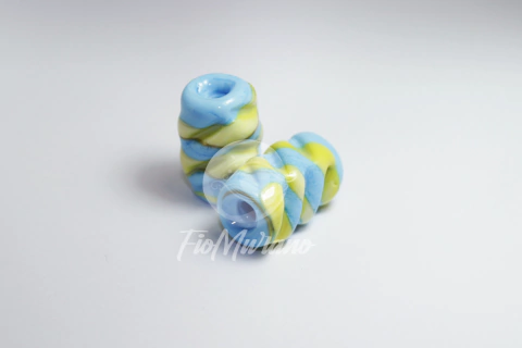 Firma Frizada G - Azul Turquesa com Amarelo