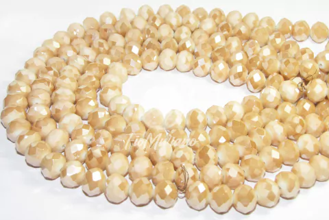 Fio de Cristal AA Flat® 10mm - Bege Irizado