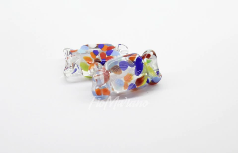 Bala de Murano Tam/Único - Cristal com 7 cores Leitoso