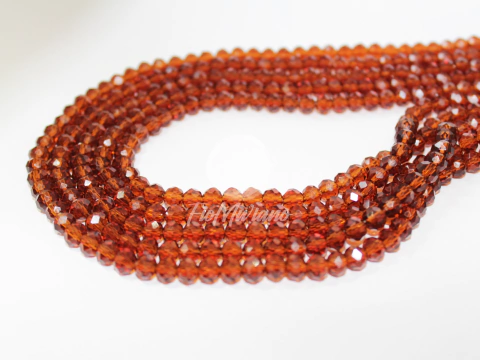 Fio de Cristal AA Flat® 6mm - Âmbar Escuro Transparente