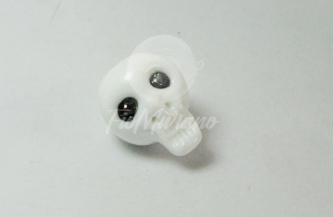 Caveiras de Murano c/ Strass - Branco com Preto