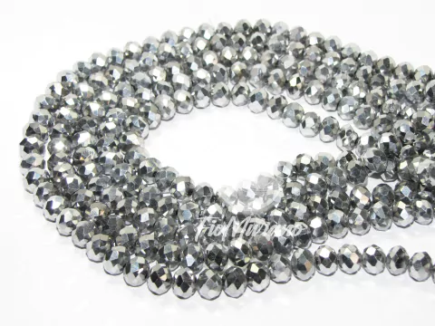 Fio de Cristal AA Flat® 8mm - Prata Irizado