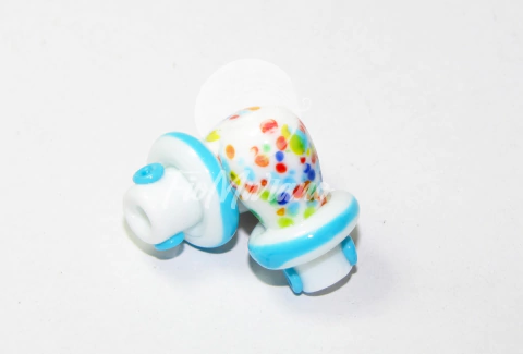 Chupetas TAM ÚNICO - Branco com azul turquesa e 7 cores