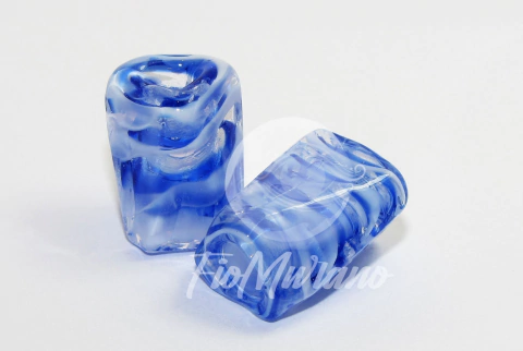 Cestavada M - Azulão com Branco e Cristal