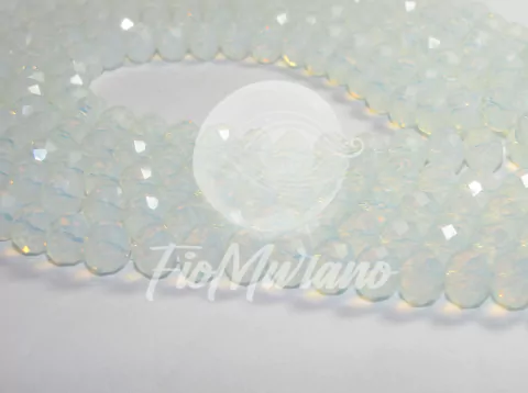 Fio de Cristal AA Flat® 10mm - Branco Opal Transparente