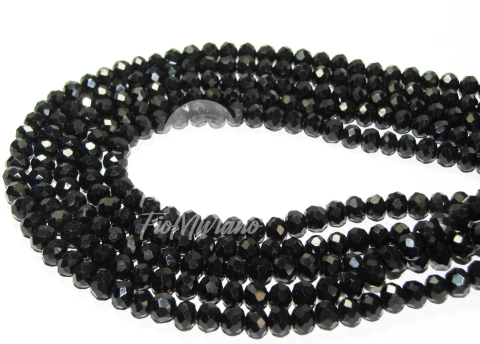 Fio de Cristal AA Flat® 8mm - Preto Leitoso