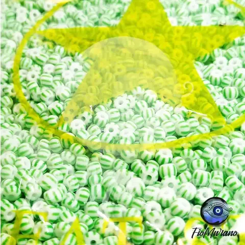 Missangão 6/0 Rajada - Branco com verde leitoso - comprar online