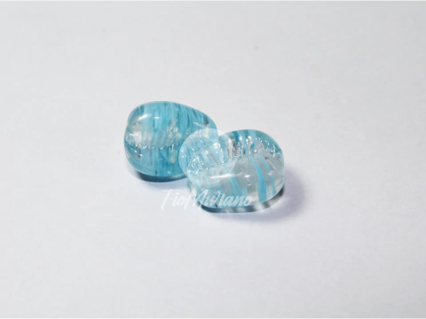 Búzios G - Cristal com Azul Turquesa