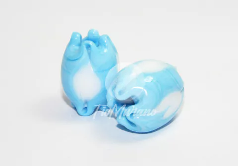 Puxado Tam/Único - Azul Turquesa com Branco