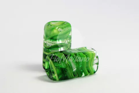 Cestavada G - Verde Esmeralda e Branco com Cristal