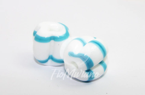 Pitanga G - Branco com Azul Turquesa