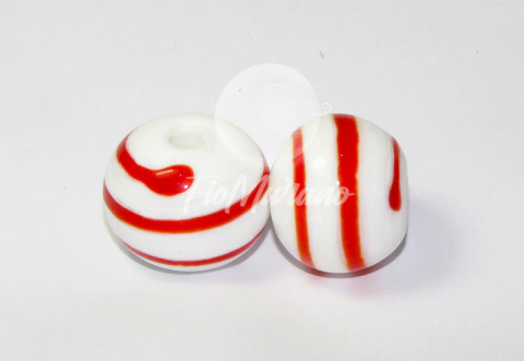 Bola G - Branco com Vermelho Leitoso - comprar online