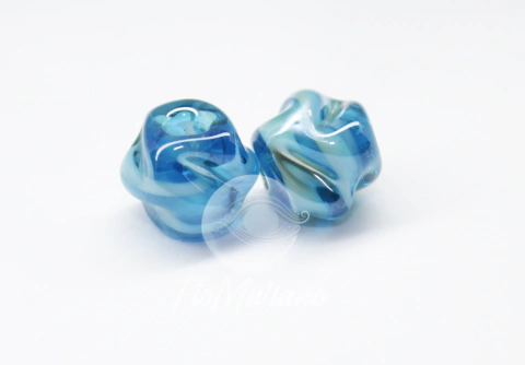 Carambola M - Azul Turquesa com branco Irizado - comprar online