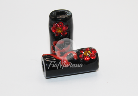 Firma lisa Rosa com Strass - Tam/único - Preto com Vermelho