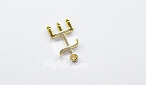 Pingente Dourado 16mm - Tridente Exu