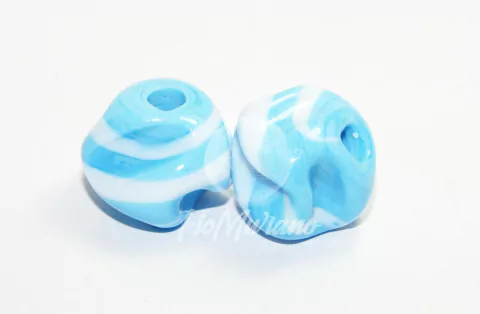 Carambola G - Azul Turquesa com Branco