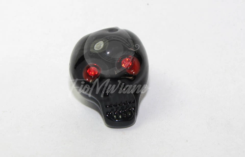 Caveiras de Murano c/ Strass - Preto com Vermelho