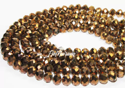 Fio de Cristal AA Flat® 10mm - Ouro Velho Irizado