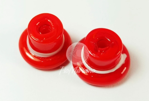 Chapéus M - Vermelho com Branco Leitoso