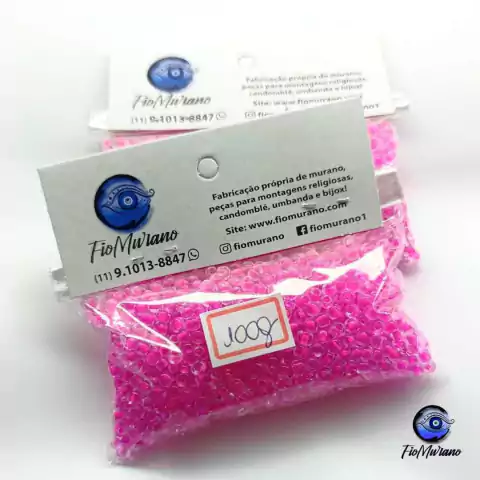 Missangão 6/0 Flúor - Pacote 100g - Pink