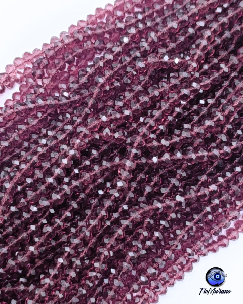 Fio de Cristal AA Flat® 8mm - Roxo Uva transparente - comprar online