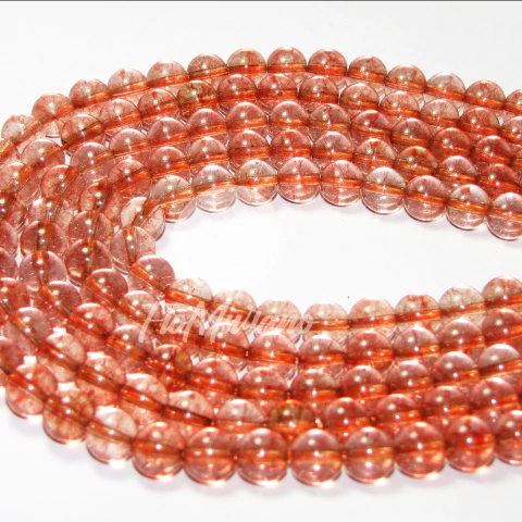 Fio de Pedra Natural 8mm - Quartzo Laranja Transparente - comprar online