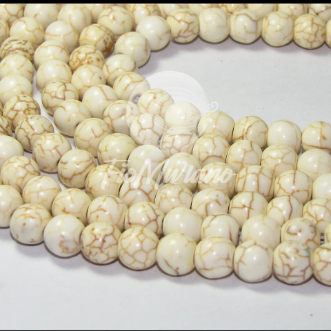 Fio de Pedra Natural 8mm - Howlita Bege - comprar online