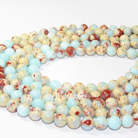 Fio de Pedra Natural 8mm - Jaspe Imperial Azul - comprar online