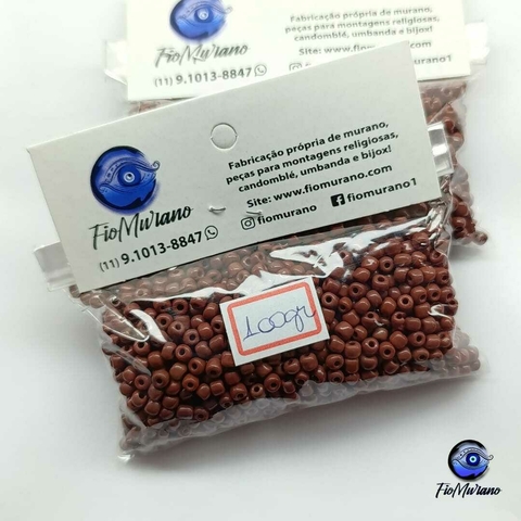 Missangão 6/0 - Pacote 100g - Marrom Leitoso - comprar online