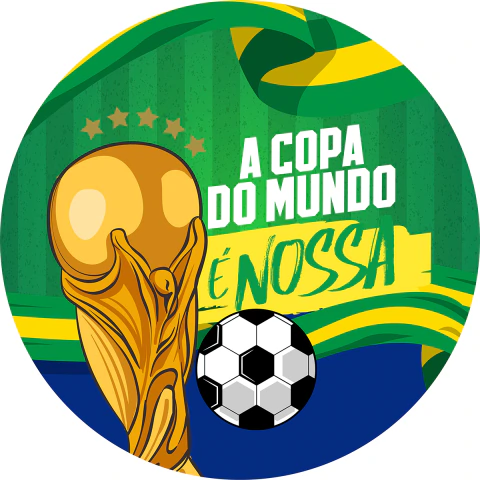 Painel Festa Redondo C/ Elastico 1,50m Brasil Seleção Copa