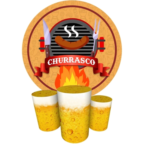 Trio Capas Cilindro + Painel Redondo Churrasco na internet