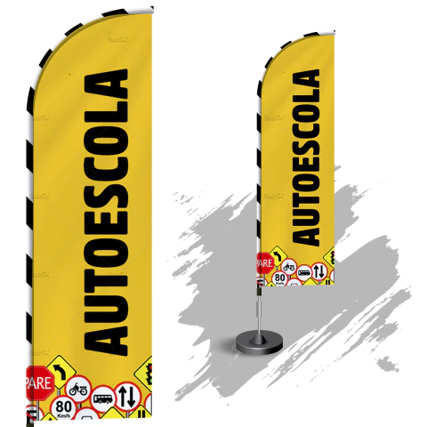 Wind Banner Dupla Face 3mt Completo Autoescola - comprar online