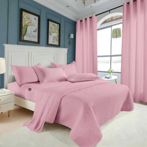 Set de habitación de verano para 2 plazas y media - Rosa