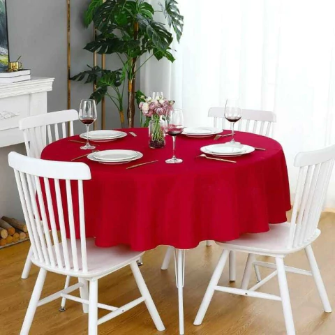 Mantel labrado redondo liso - 180cm