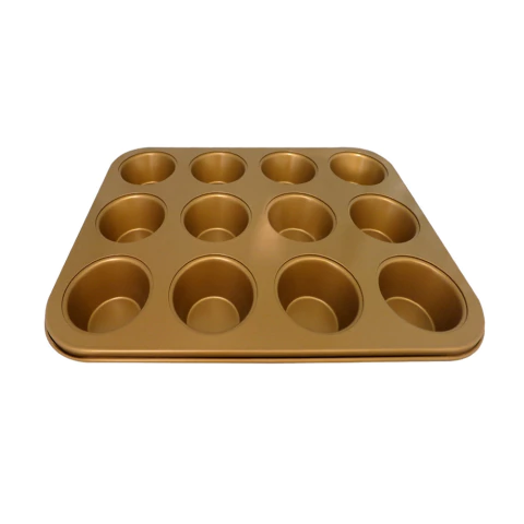 Fuente p/ 12 muffins antiadherente Plata/Bronce 6.5x3cm