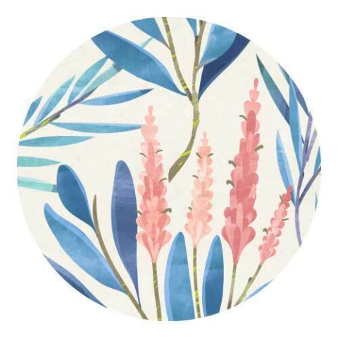 Plato de sitio Ecocuero d. 38 cm Flores Lavanda