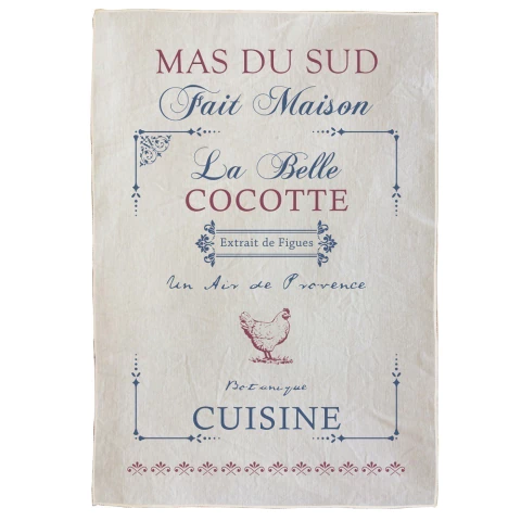 Repasador tusor estampado - diseño Cocotte