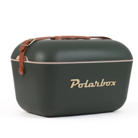Conservadora Polarbox 12Lts Retro Green Forest Gold c/correa Marron