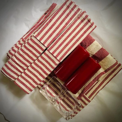 Pack Mesa Navideña 1,5 x 3,5 Colorado y Off White