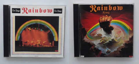 2x CD (vg+/vg) Rainbow On Stage Rising 1a Ed W. Ger 87