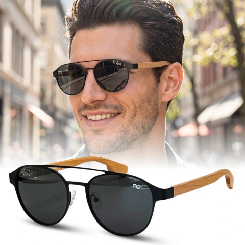 Argo Preto Haste Madeira Polarizado e tratamento UV400