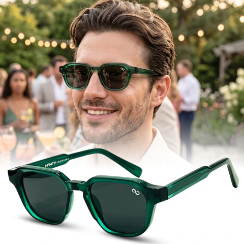 Óculos de Sol Sole Verde Cristal Masculino com tratamento UV400