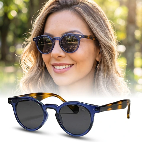 Óculos de Sol Cacau Azul Feminino com tratamento UV400