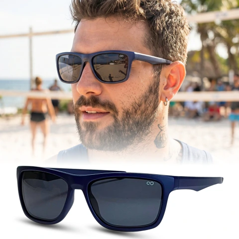 Óculos de sol Spy Azul Fosco Polarizado Masculino UV400