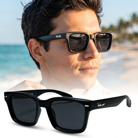 Óculos de sol Storm Preto Fosco Polarizado Masculino - UV400