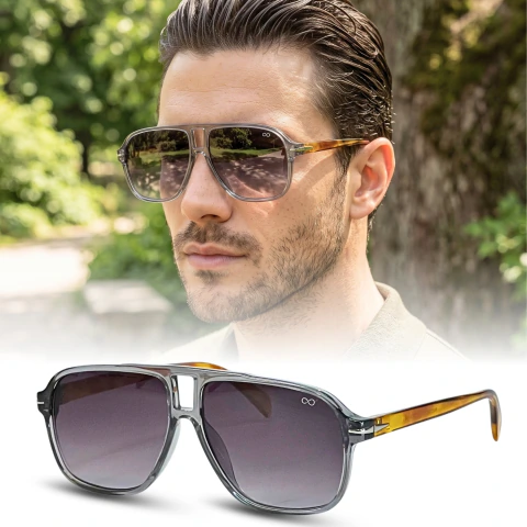Óculos de sol Delta Cinza Masculino UV400
