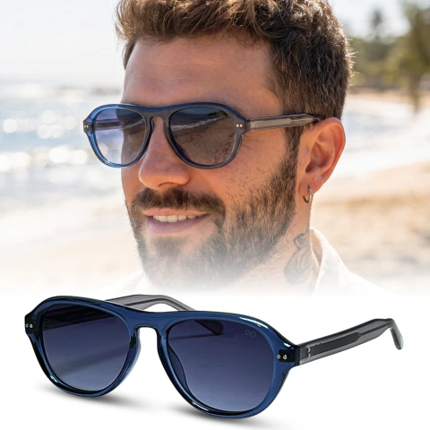 Óculos de Sol Texas Azul Masculino - Tratamento UV400